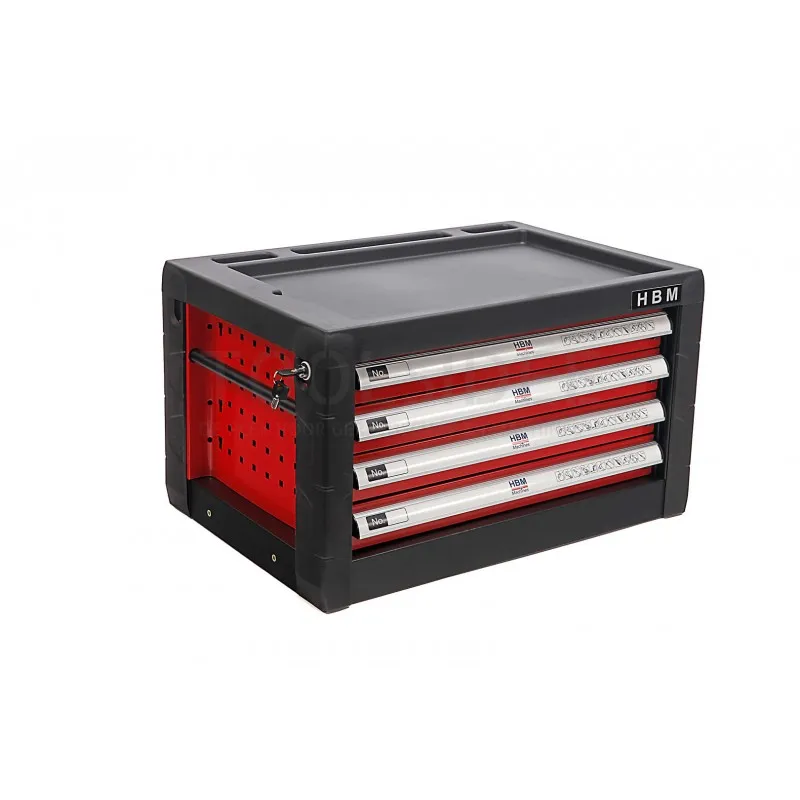 HBM Armoire à outils à 4 tiroirs - ROUGE