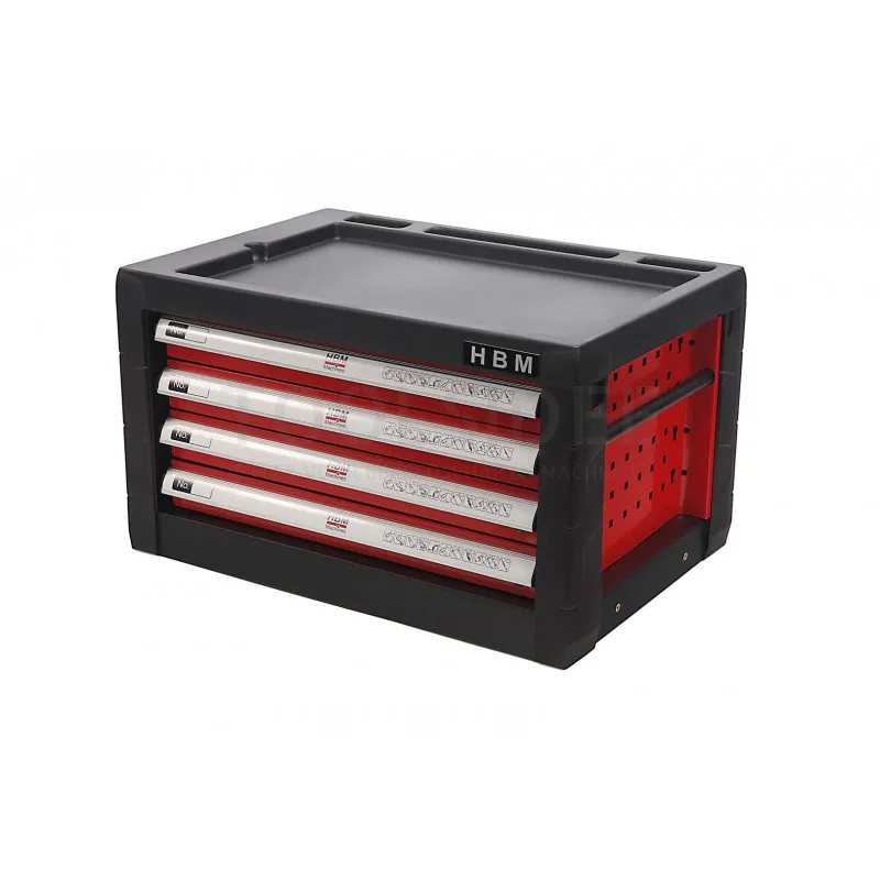 HBM Armoire à outils à 4 tiroirs - ROUGE